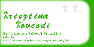 krisztina kovesdi business card